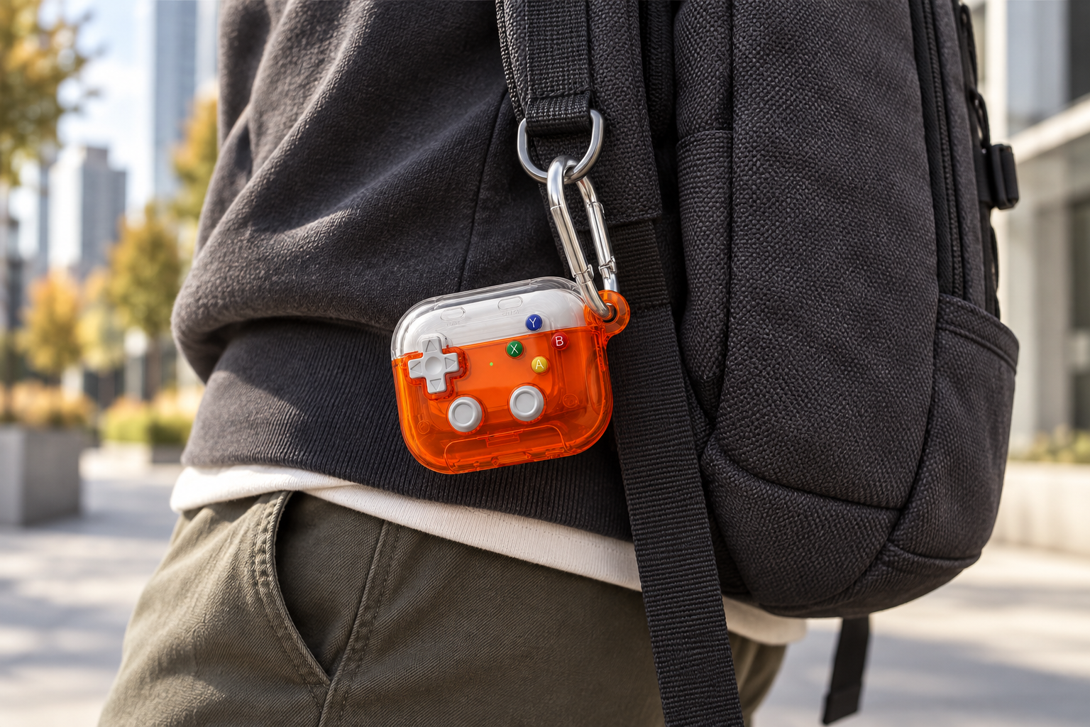 A personal detail on an everyday bag